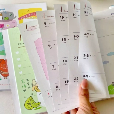 Sổ Kế Hoạch 2.026 B6 19x13cm Trang Màu - Ghi Chép Lên Lịch Trình, Quà Tặng, 50.000đ