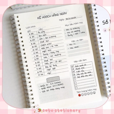 Sổ kế hoạch hằng ngày A5 gáy lò xo KH1 - Daily Planner đa mục tiêu, trang lịch, ghi chú, định hướng, giảm giá 53.000 VNĐ 2