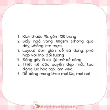 Sổ kế hoạch hằng ngày A5 gáy lò xo KH1 - Daily Planner đa mục tiêu, trang lịch, ghi chú, định hướng, giảm giá 53.000 VNĐ 7