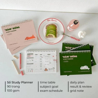 Sổ kế hoạch học tập Study Planner 90 trang 1 học kỳ Crabit Nàm Biếng, giá chỉ 75.999đ