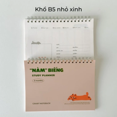 Sổ kế hoạch học tập Study Planner 90 trang 1 học kỳ Crabit Nàm Biếng, giá chỉ 75.999đ