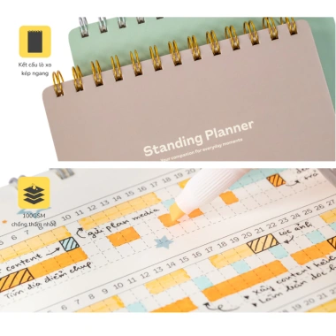Sổ kế hoạch lò xo kép Standing Planner klong B6 MS 945 11 bố cục đa dạng giá 57.500₫