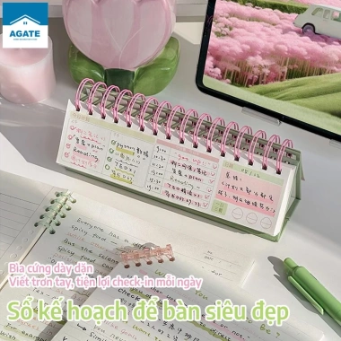 Sổ kế hoạch ngày tuần mini - Lịch để bàn viết hai mặt, không thấm mực, đủ không gian ghi chú, thiết kế gọn gàng, giá chỉ 27.800₫ phù hợp mọi công việc