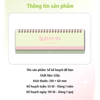Sổ kế hoạch ngày tuần mini - Lịch để bàn viết hai mặt, không thấm mực, đủ không gian ghi chú, thiết kế gọn gàng, giá chỉ 27.800₫ phù hợp mọi công việc