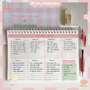 Sổ kế hoạch tuần A5 Weekly Planner tone hồng xinh xắn KH5 - Giá ưu đãi 52.000₫ 2 Sổ kế hoạch tuần A5 Weekly Planner tone hồng xinh xắn KH5 - Giá ưu đãi 52.000₫ 2