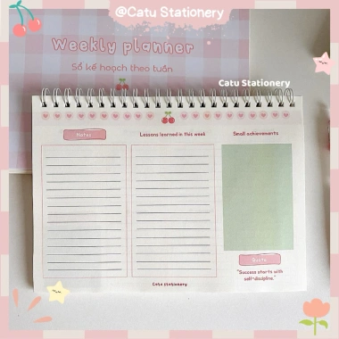 Sổ kế hoạch tuần A5 Weekly Planner tone hồng xinh xắn KH5 - Giá ưu đãi 52.000₫