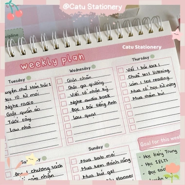 Sổ kế hoạch tuần A5 Weekly Planner tone hồng xinh xắn KH5 - Giá ưu đãi 52.000₫ 7 Sổ kế hoạch tuần A5 Weekly Planner tone hồng xinh xắn KH5 - Giá ưu đãi 52.000₫ 7