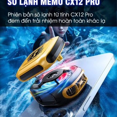 Sò lạnh MEMO CX12 Pro 2.025 – Pin làm lạnh sâu, AI 2 chế độ, LED, tăng FPS cho Liên Quân, Giá chỉ 399.000₫