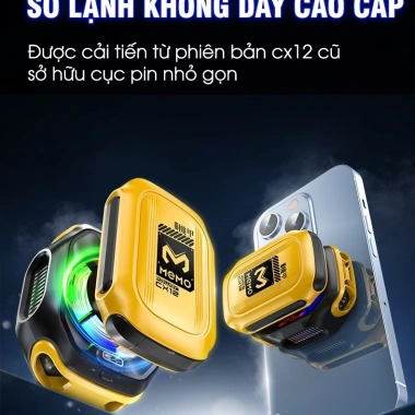 Sò lạnh MEMO CX12 Pro 2.025 – Pin làm lạnh sâu, AI 2 chế độ, LED, tăng FPS cho Liên Quân, Giá chỉ 399.000₫