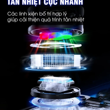 Sò lạnh MEMO CX15 thế hệ mới: Tản nhiệt mạnh, AI tăng FPS, đèn LED tùy chỉnh, phù hợp Liên Quân & FF, Giá 313.000₫ 6