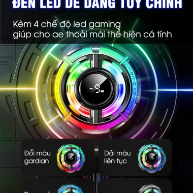 Sò lạnh MEMO CX15 thế hệ mới: Tản nhiệt mạnh, AI tăng FPS, đèn LED tùy chỉnh, phù hợp Liên Quân & FF, Giá 313.000₫ 9