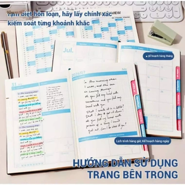 Sổ lên kế hoạch Junni 2.026 B5 70gsm bìa cứng 5 màu - Giá ưu đãi 87.000₫