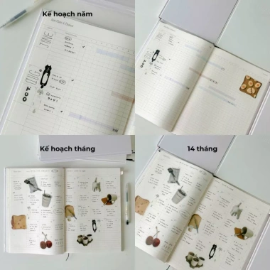 Sổ lịch Planner 2.026 A4 14 tháng Crabit Collection - Kế hoạch chi tiết, giá 131k