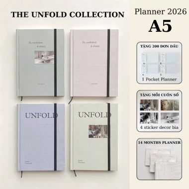 Sổ lịch Planner 2.026 A5 12 tháng Crabit The Unfold Collection Giá ưu đãi 94.000₫