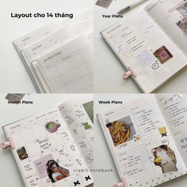 Sổ lịch Planner 2.026 A5 12 tháng Crabit The Unfold Collection Giá ưu đãi 94.000₫
