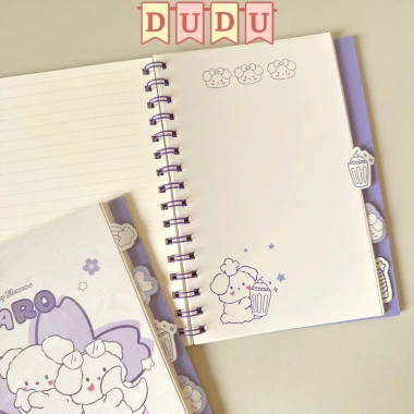 Sổ Lò Xo Basic A5 136 trang kẻ ngang - Bullet Journal DUDU, bìa cứng, phân trang, chỉ 39.000đ