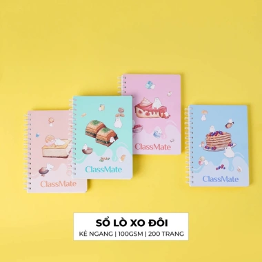 Sổ Lò Xo Kẻ Ngang 200 Trang Classmate A5/B5 100gsm Bìa Bánh Ngọt - Nhật Ký Planner Bullet Journal Giá 49,400 VND 2