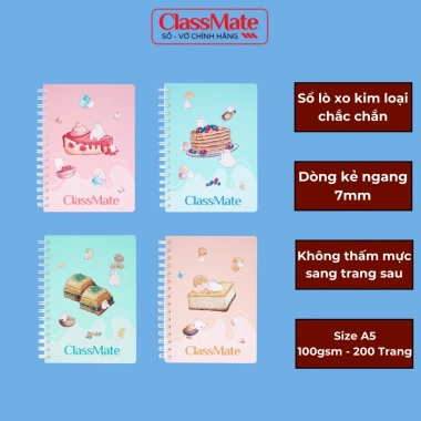 Sổ Lò Xo Kẻ Ngang 200 Trang Classmate A5/B5 100gsm Bìa Bánh Ngọt - Nhật Ký Planner Bullet Journal Giá 49,400 VND 10