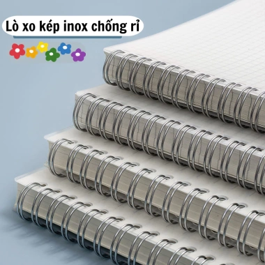 Sổ lò xo kép 80 tờ 160 trang A4 A5 A6 B5 bìa trong giấy caro kẻ ngang bullet journal 28.900₫