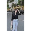 Sơ mi cổ đức hàng chuẩn xịn 2 màu đen trắng Phong cách lịch lãm giá tốt 295k 3