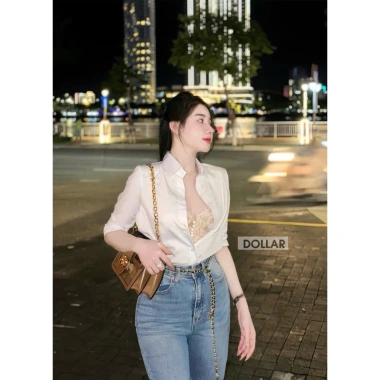 Sơ mi cổ đức hàng chuẩn xịn 2 màu đen trắng Phong cách lịch lãm giá tốt 295k 4