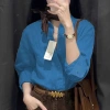 Sơ mi công sở nữ dài tay trễ vai, vải linen mềm mát, form suông rộng trẻ trung - 299.000 VND 6