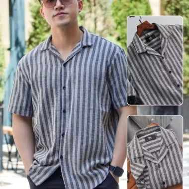 Sơ mi nam kẻ sọc cộc tay cao cấp vải dạ pha đũi: Giá chỉ 260.000 VNĐ 5 Sơ mi nam kẻ sọc cộc tay cao cấp vải dạ pha đũi: Giá chỉ 260.000 VNĐ 5