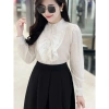 Sơ mi nữ cổ tàu dài tay Evalover bèo ngực lụa tơ thanh lịch - giảm giá 249.000₫ 9