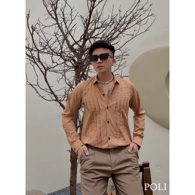 Sơ mi POLI form thoải mái Giá chỉ 325.000đ giảm từ 409.500đ phong cách lịch lãm