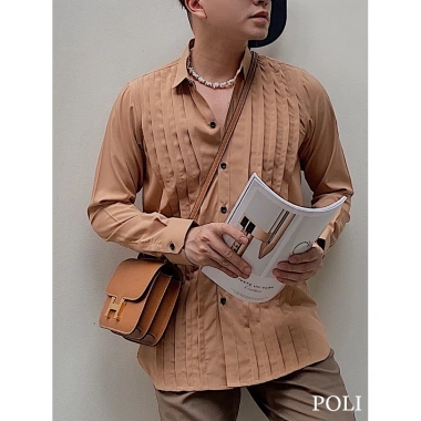 Sơ mi POLI form thoải mái Giá chỉ 325.000đ giảm từ 409.500đ phong cách lịch lãm