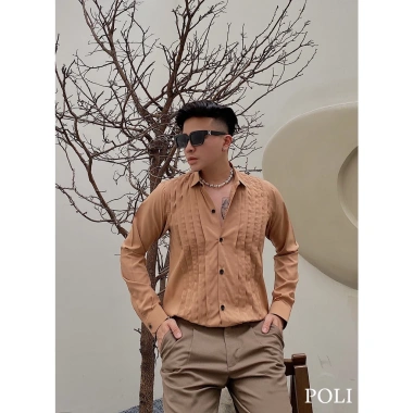 Sơ mi POLI form thoải mái Giá chỉ 325.000đ giảm từ 409.500đ phong cách lịch lãm