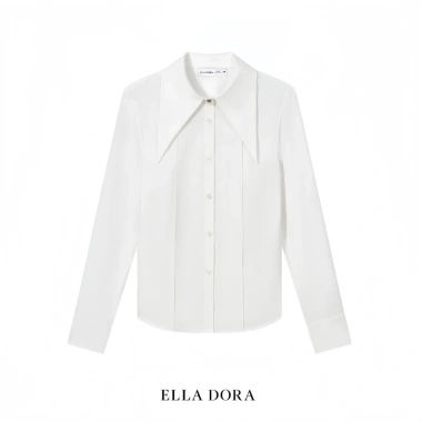 Sơ mi trắng nữ ELLA DORA cổ đức to nhọn sang trọng thanh lịch, giá 599.000đ