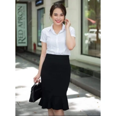 Sơ mi trắng tay ngắn LINH CHI vải lụa cao cấp mềm mịn không nhăn form đẹp – 185k