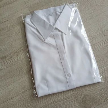 Sơ mi trắng tay ngắn LINH CHI vải lụa cao cấp mềm mịn không nhăn form đẹp – 185k