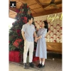 Sơ Mi Váy Đôi Fig Tree Sọc Đứng Trắng Xanh - Lên Dáng Cực Xinh, Giá Chỉ 220.000 cho Couple 2