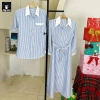 Sơ Mi Váy Đôi Fig Tree Sọc Đứng Trắng Xanh - Lên Dáng Cực Xinh, Giá Chỉ 220.000 cho Couple 5