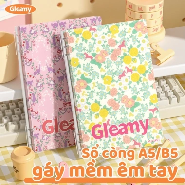 Sổ Ring Da Nhẹ Gleamy A5/B5 Kẻ Lưới Giấy Dày 75.1g Không Thấm Mực 360° Lật Học Tập Văn Phòng Giá 66.000đ Sổ Ring Da Nhẹ Gleamy A5/B5 Kẻ Lưới Giấy Dày 75.1g Không Thấm Mực 360° Lật Học Tập Văn Phòng Giá 66.000đ
