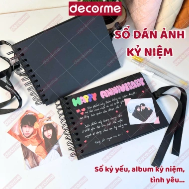 Sổ Scrapbook A5 DecorMe 30 tờ - Ghi chép kỷ yếu, nhật ký, dán ảnh cỡ lớn, 25.300₫