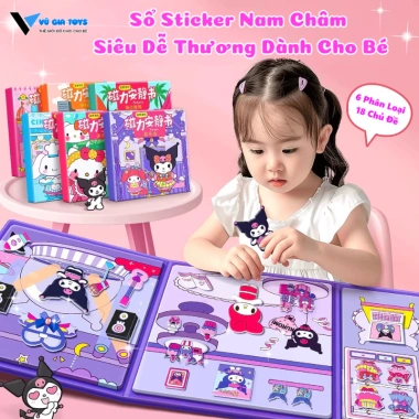 Sổ Sticker Dán Nam Châm Từ Tính Kurumi Thỏ Hồng - Đồ Chơi DIY Sách Bóc Dán Hoạt Hình Siêu Dễ Thương Giá 27k