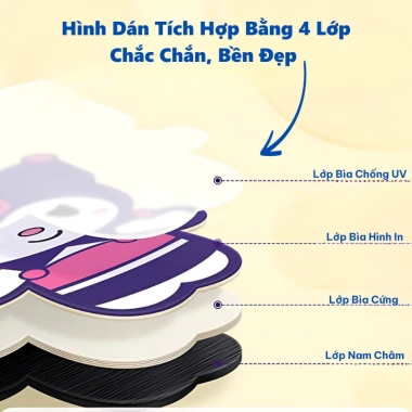 Sổ Sticker Dán Nam Châm Từ Tính Kurumi Thỏ Hồng - Đồ Chơi DIY Sách Bóc Dán Hoạt Hình Siêu Dễ Thương Giá 27k