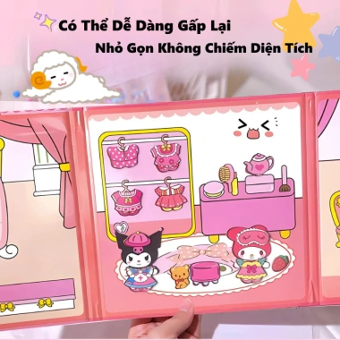 Sổ Sticker Dán Nam Châm Từ Tính Kurumi Thỏ Hồng - Đồ Chơi DIY Sách Bóc Dán Hoạt Hình Siêu Dễ Thương Giá 27k