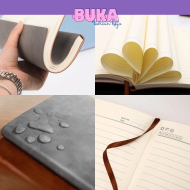 Sổ Tay A5 Bìa Da Cao Cấp Bullet Journal Ruột Kẻ Ngang Nhiều Màu Buka - Giá Ưu Đãi 33.900 đồng