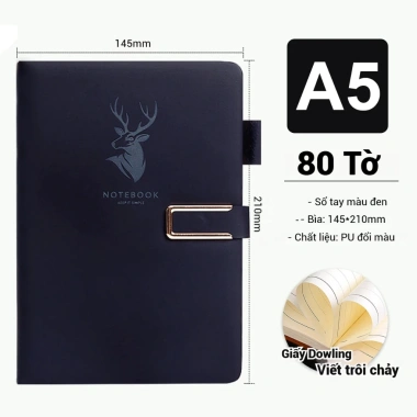 Sổ Tay A5 Bìa Da PU Hươu Sang Trọng 360 Trang - Dành cho Học Sinh Văn Phòng Phẩm, Giá 54.000 VND 10