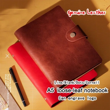 Sổ tay A5 da công sở có thể khắc logo, có khóa, dòng kẻ/trống/Cornell – Giá 401.819₫