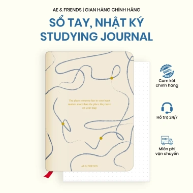 Sổ tay A5 Studying Journal 180 trang 100GSM bìa cứng ghi chép kế hoạch vẽ chì - 98.000