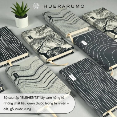 Sổ Tay Bìa Cứng 10.5x18 HUERARUMO 200 Trang IN NATURE Giấy 100gsm Kẻ Ngang Chấm Caro – Giá 73.800 VNĐ