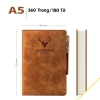 Sổ tay bìa da A5 360 trang hình hươu Tuệ Minh S06 kèm cài bút, ghi chép, kế hoạch 8