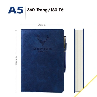 Sổ tay bìa da A5 360 trang hình hươu Tuệ Minh S06 kèm cài bút, ghi chép, kế hoạch 9 Sổ tay bìa da A5 360 trang hình hươu Tuệ Minh S06 kèm cài bút, ghi chép, kế hoạch 9