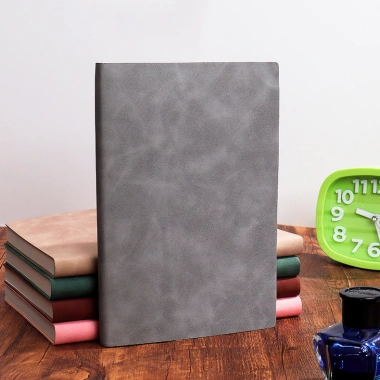 Sổ Tay Bìa Da A5 Cổ Điển - Bìa Mềm, Giấy Kẻ Ngang, Phù Hợp Bullet Journal