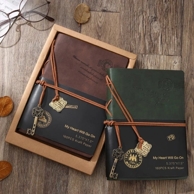 Sổ Tay Bìa Da Vintage 320 Trang Giấy Kraft - Bullet Journal Sang Trọng Giá 110k